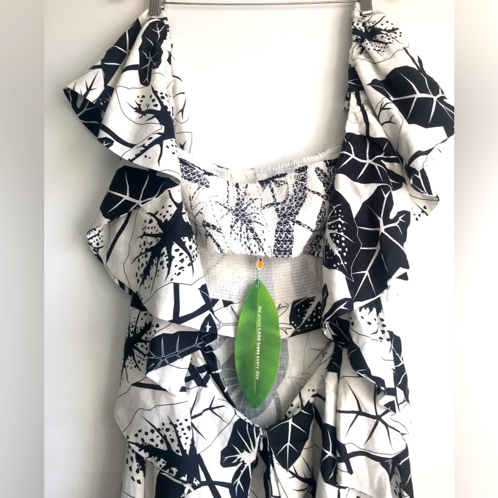 FARM RIO Graphic Leaves Midi Dress - Picture 10 of 16